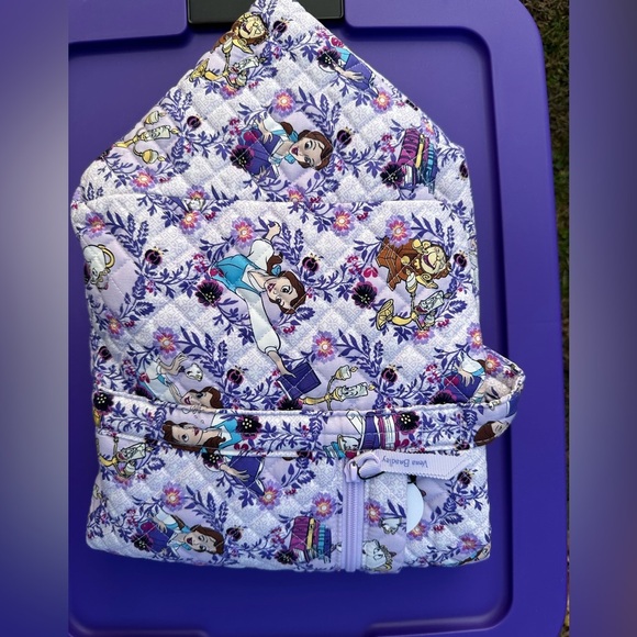 Vera Bradley x Disney Belle Floral Large Travel Duffel Bag NWT and strap - Picture 7 of 9